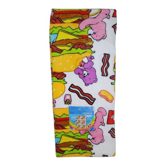 Care Bears Soft Plush Throw Blanket 50" X 70" Polyester Super Soft Hamburgers - Picture 15 of 15